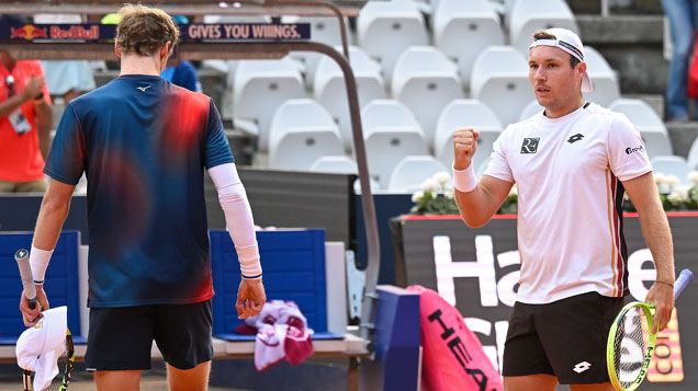 Marc Polmans und Lucas Miedler am Freitag in Kitzbühel