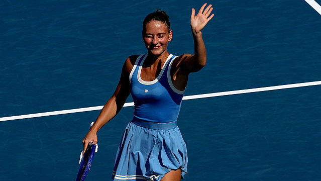 Marta Kostyuk nach ihrem Auftakterfolg in Toronto