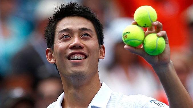 Kei Nishikori nach seinem Finaleinzug bei den US Open 2014